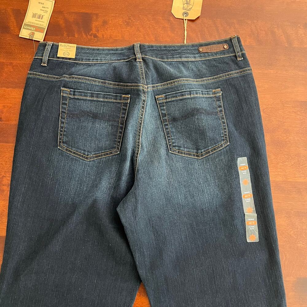 Ruff Hewn "Well Worn" Cotton Blend Stretch Classic Boot Cut Jeans 16W - Picture 5 of 9